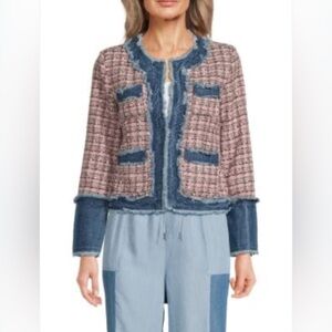 Fringe-Trim Tweed Cropped Jacket by Nanette LaPore
